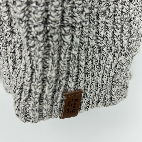 Roots Gray Marled Ribbed Knit Long Cotton Sweater - Picture 3 of 7